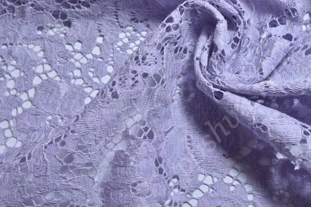 Ткань кружево светло-фиолетового оттенка