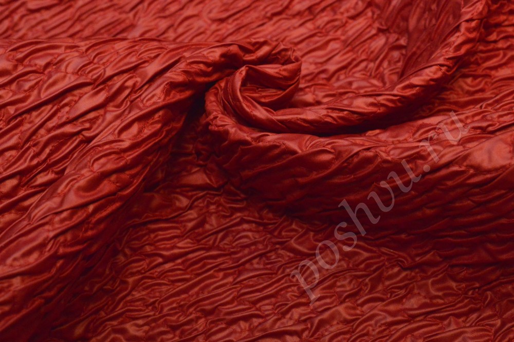 Ткань курточная шикарного красного оттенка
