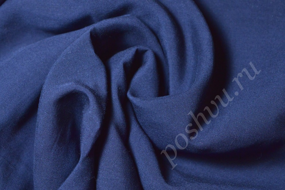 Ткань штапель вискоза насыщенного синего оттенка