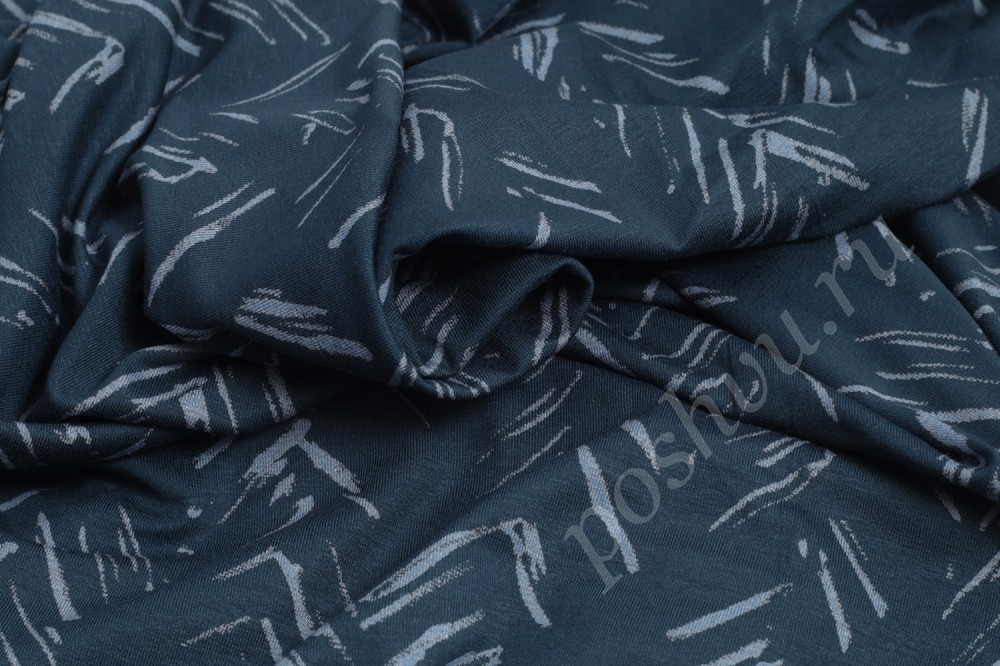 Трикотажная ткань синего цвета с полосками