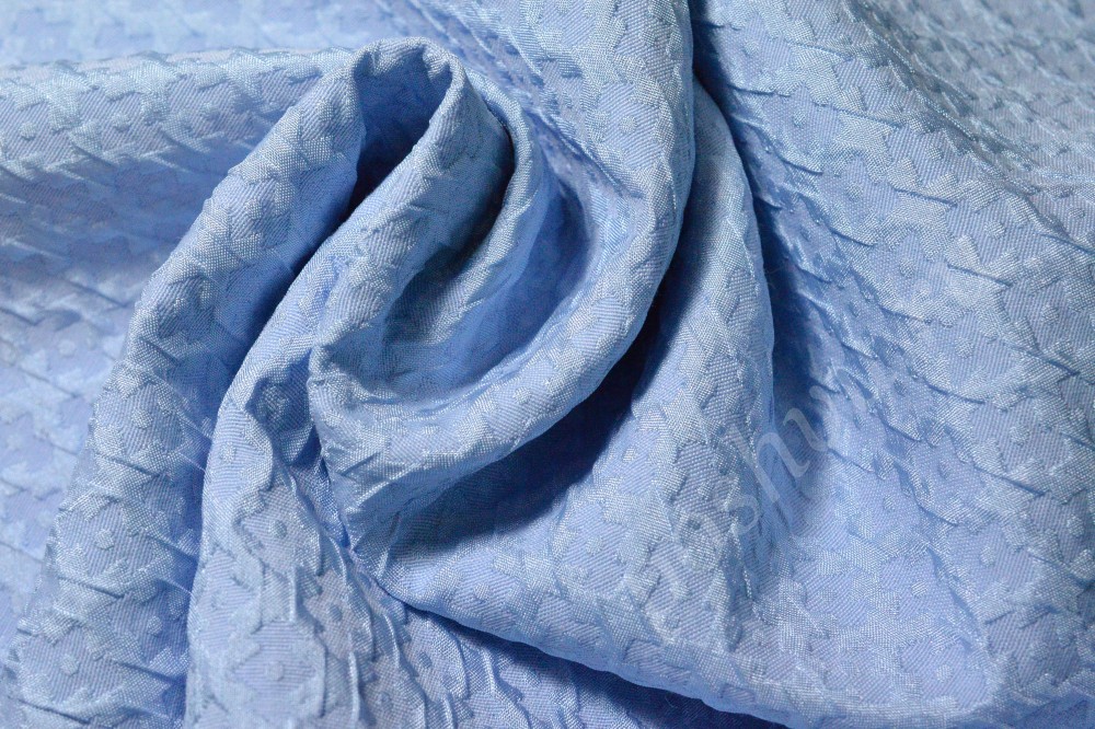 Жаккардовая ткань голубого цвета с текстурным узором