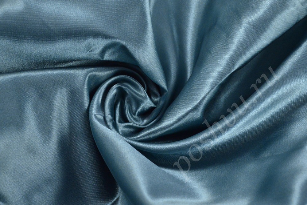 Ткань атлас однотонный серо-синего оттенка