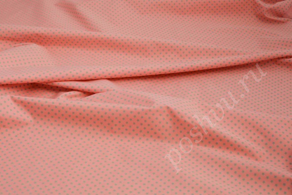 Рубашечная ткань розовая в звездочки