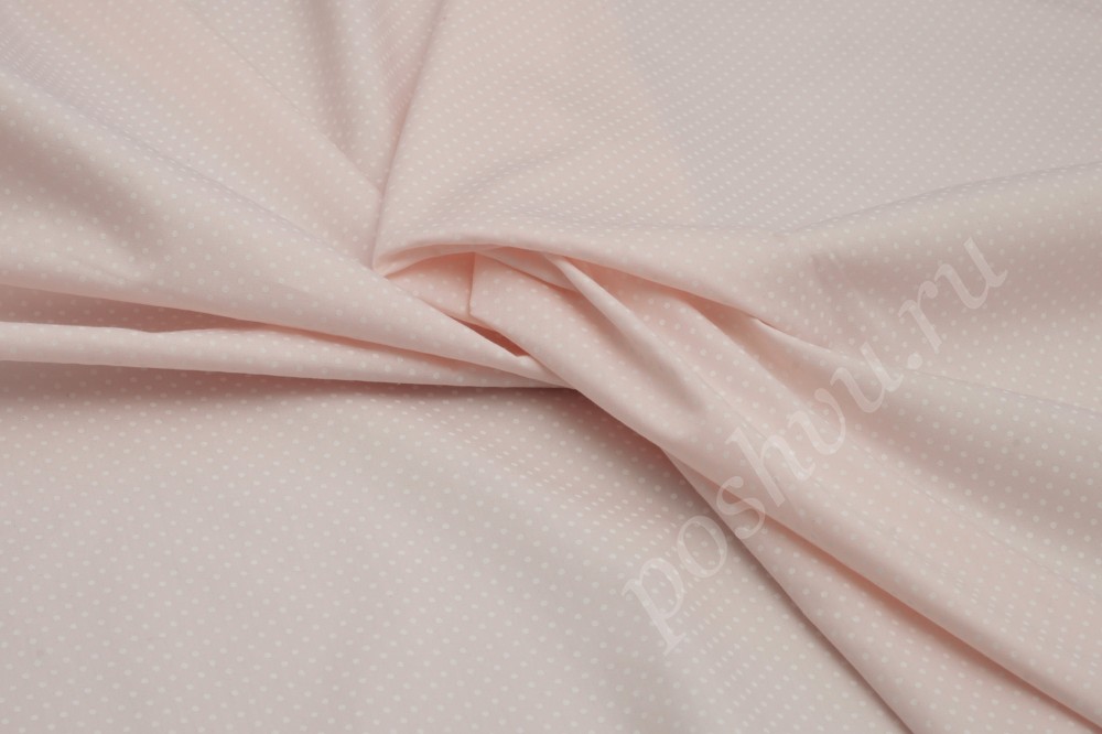 Рубашечная ткань розового цвета в горох