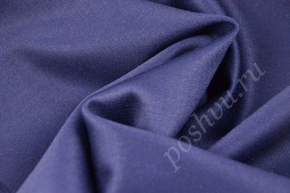 Тёмно-синяя однотонная костюмная ткань
