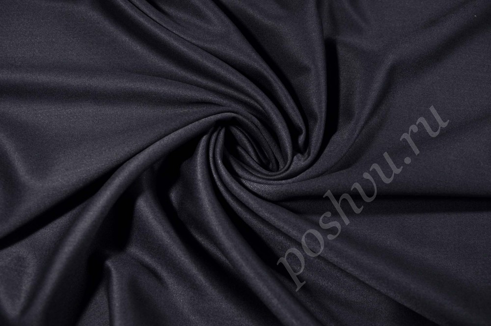Костюмная итальянская ткань иссиня-черного цвета