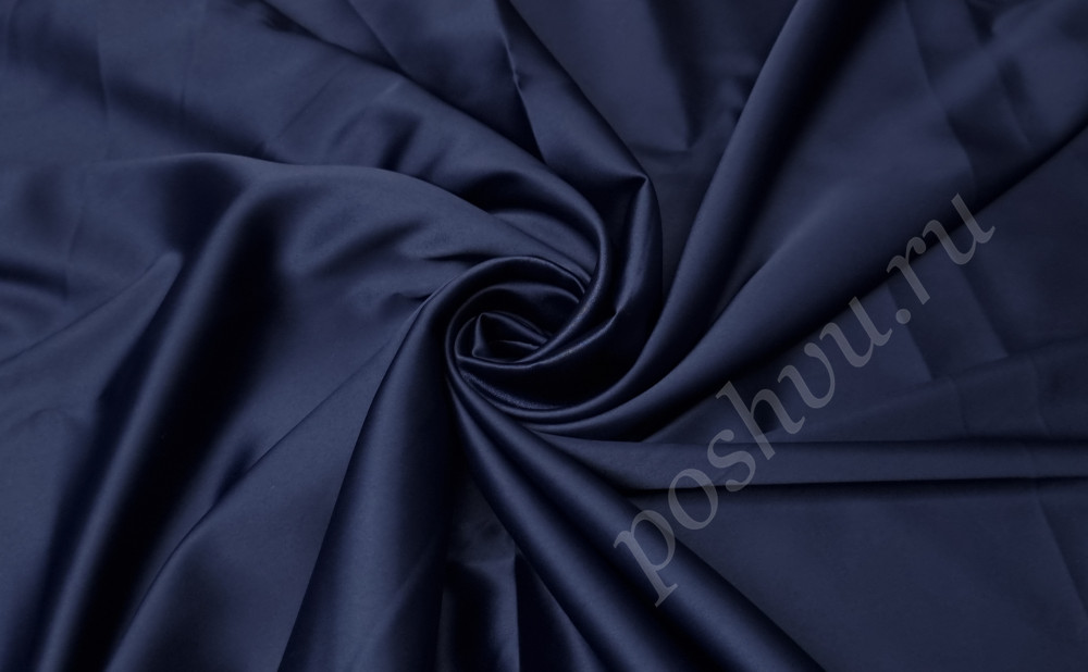 Шелк Армани однотонный, цвет темно-синий