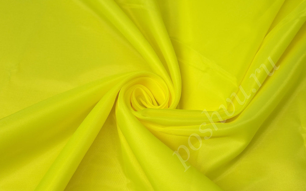 Ткань подкладочная Таффета жёлтого цвета