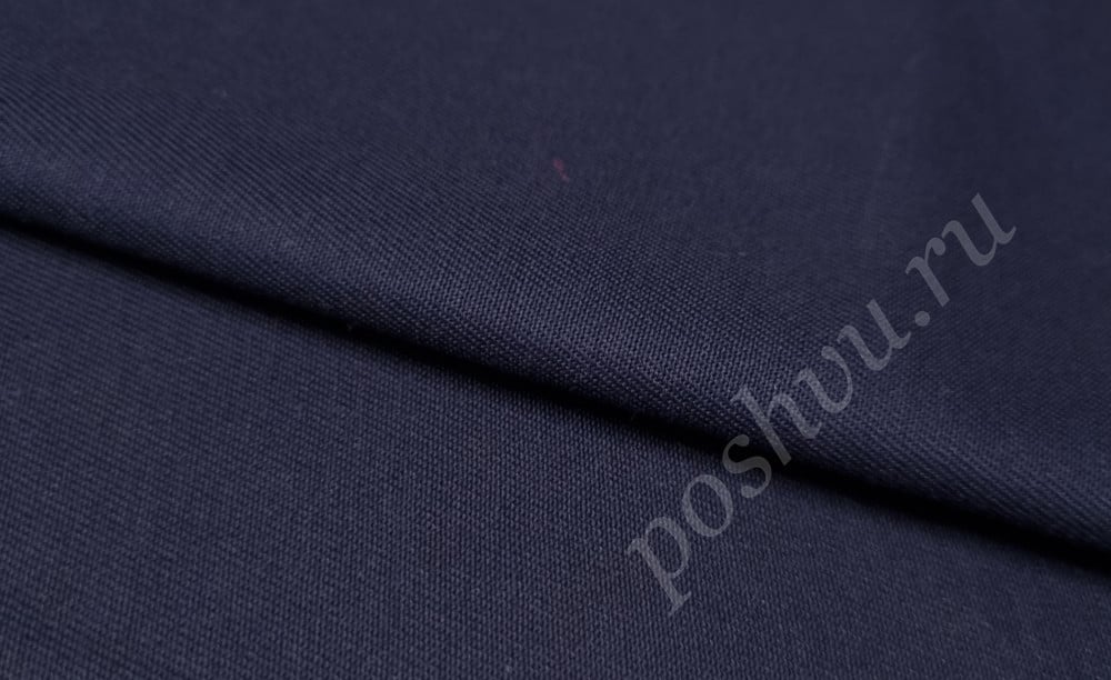 Костюмная ткань под джинсу цвет темно-синий