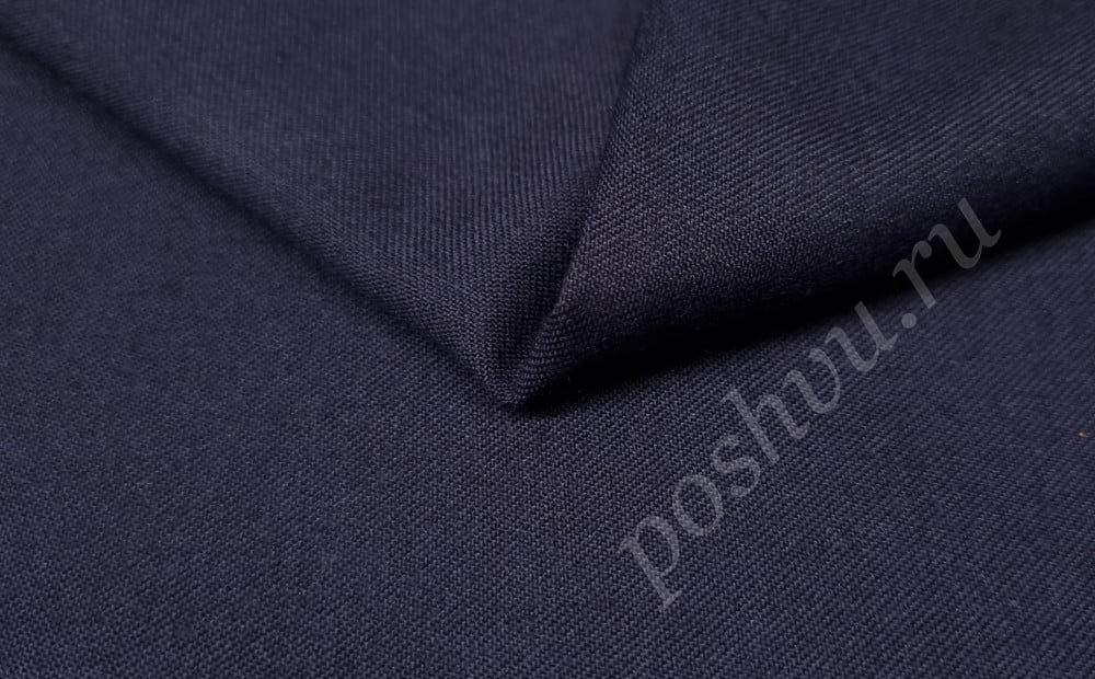 Костюмная ткань под джинсу темно-синего цвета