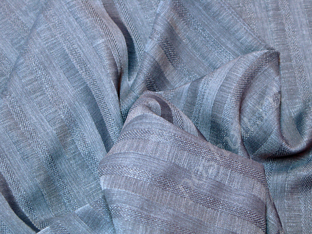 Портьерная ткань рогожка 54984 с выработкой полосы синего цвета