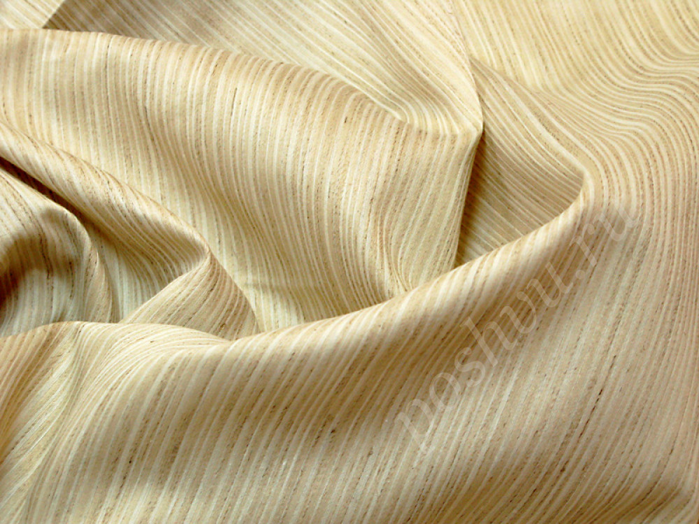 Портьерная ткань ВАРИО в полоску кремового цвета