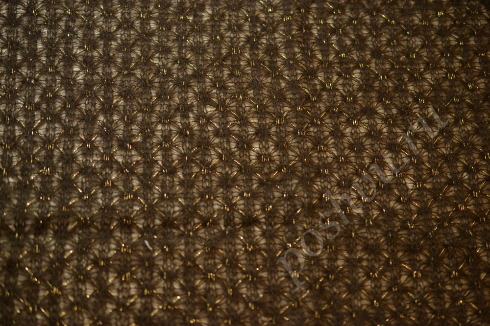 Ткань трикотаж коричневая шерстяная паутинка