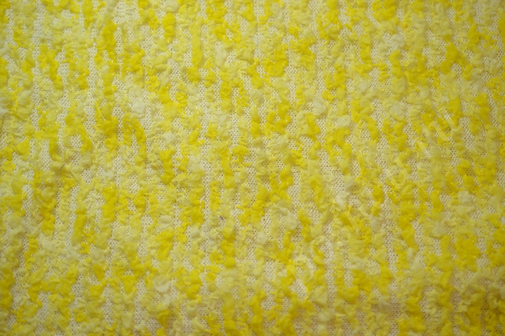 Ткань трикотажная бело-желтого оттенка Мимоза