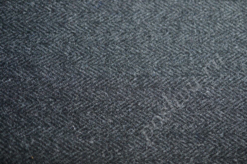 Пальтовая ткань темно-серго цвета в фактурный узор