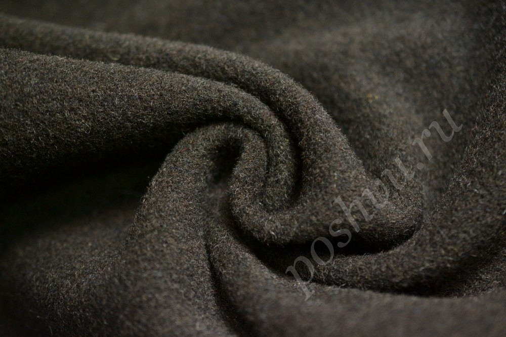 Ткань пальтовая коричневого оттенка с вкраплениями
