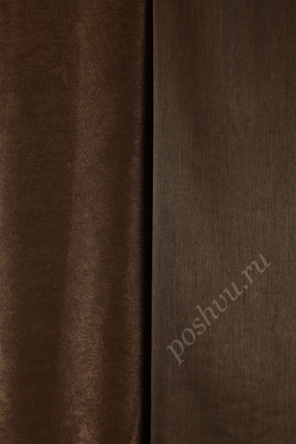 Портьерная однотонная ткань SOFIA Шоколадного цвета
