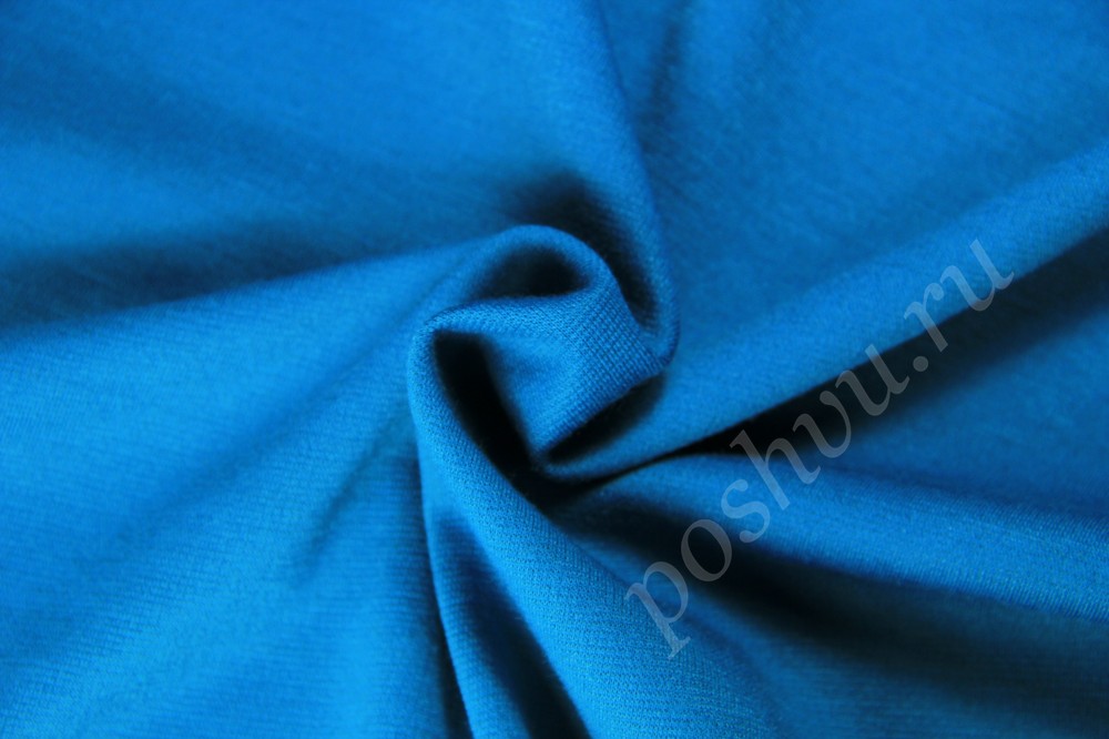 Ткань трикотаж джерси синего оттенка