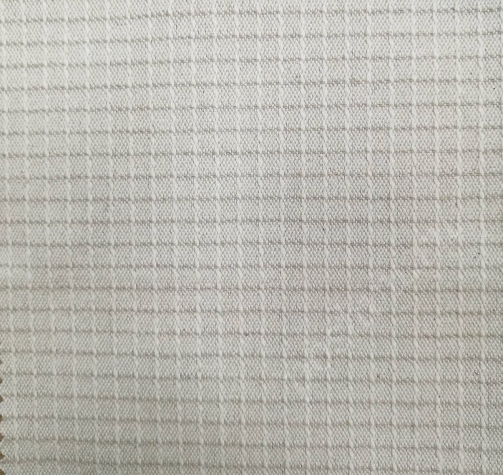 Мебельная ткань жаккард CUADRO бежевая клетка (раппорт 0,75х0,75см)