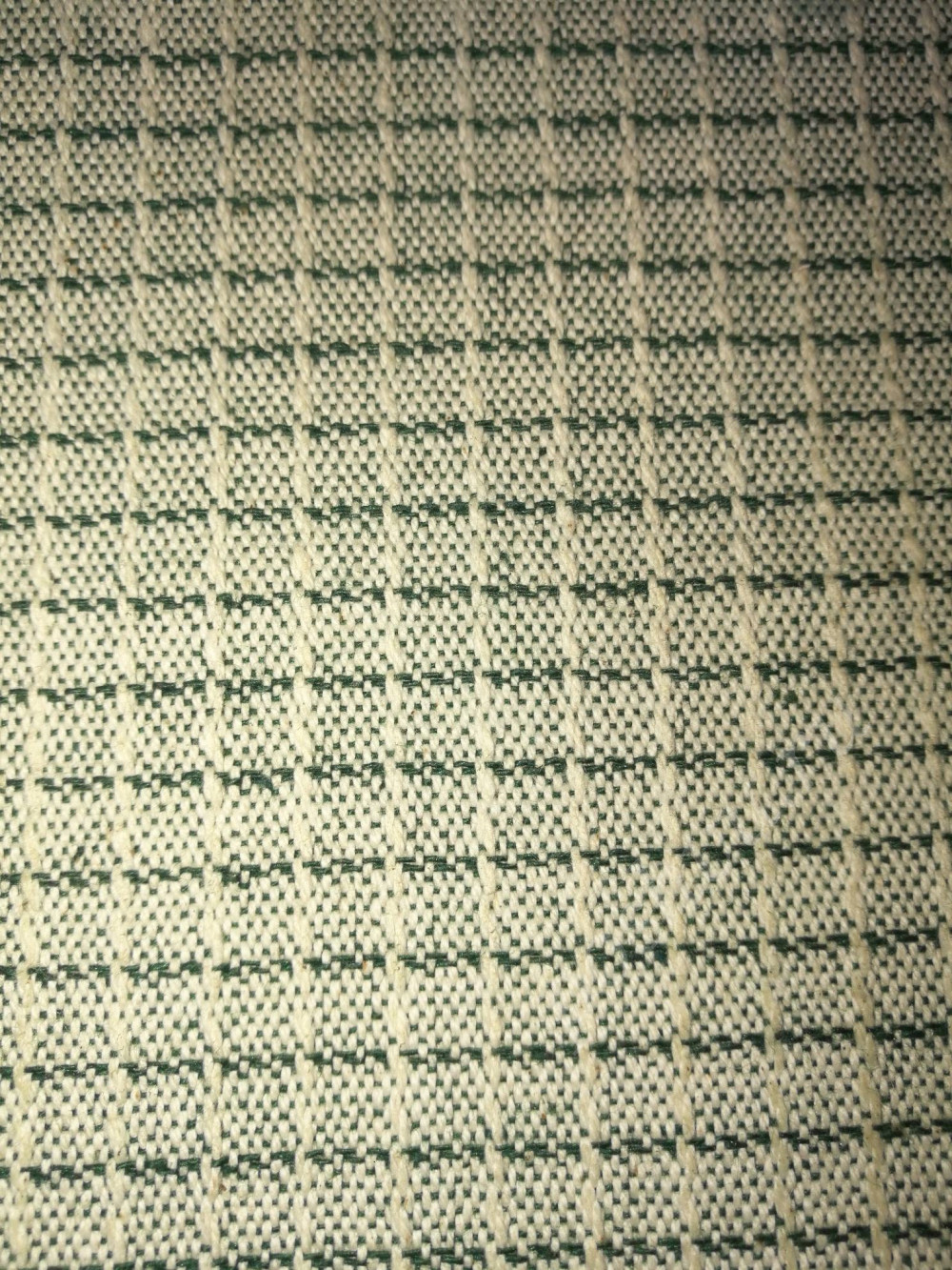 Мебельная ткань жаккард CUADRO зелено-бежевая клетка (раппорт 0,75х0,75см)