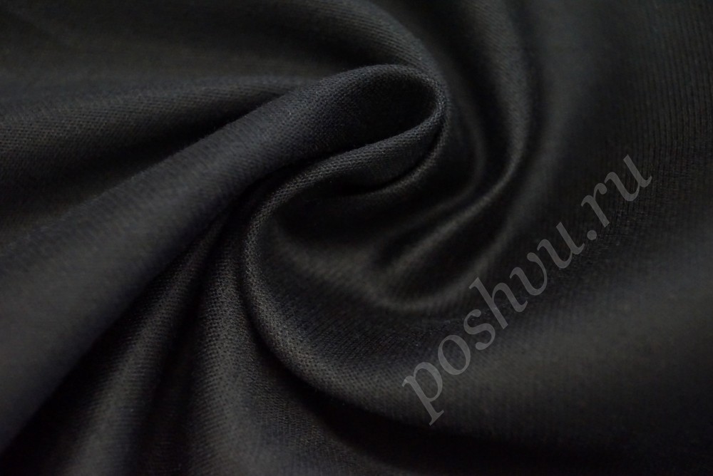 Шёлковая ткань насыщенного чёрного цвета