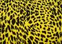 Креповая ткань жёлтого цвета с чёрными леопардовыми пятнами