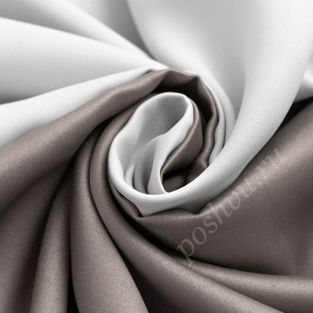 Портьерная ткань блэкаут MARCELLO двухсторонний молочно-серо-бежевого цвета, выс.320см