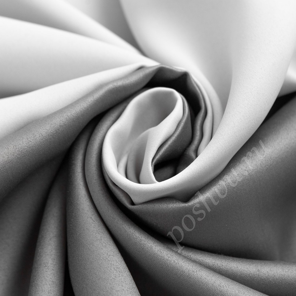 Портьерная ткань блэкаут MARCELLO двухсторонний молочно-серого цвета, выс.320см