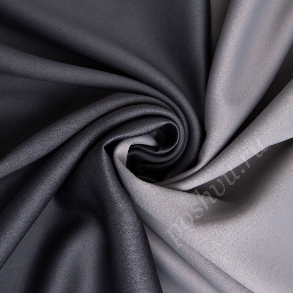 Портьерная ткань блэкаут MARCELLO двухсторонний серо-пепельного цвета, выс.320см