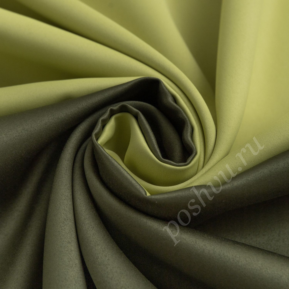 Портьерная ткань блэкаут MARCELLO двухсторонний зелено-салатового цвета, выс.320см