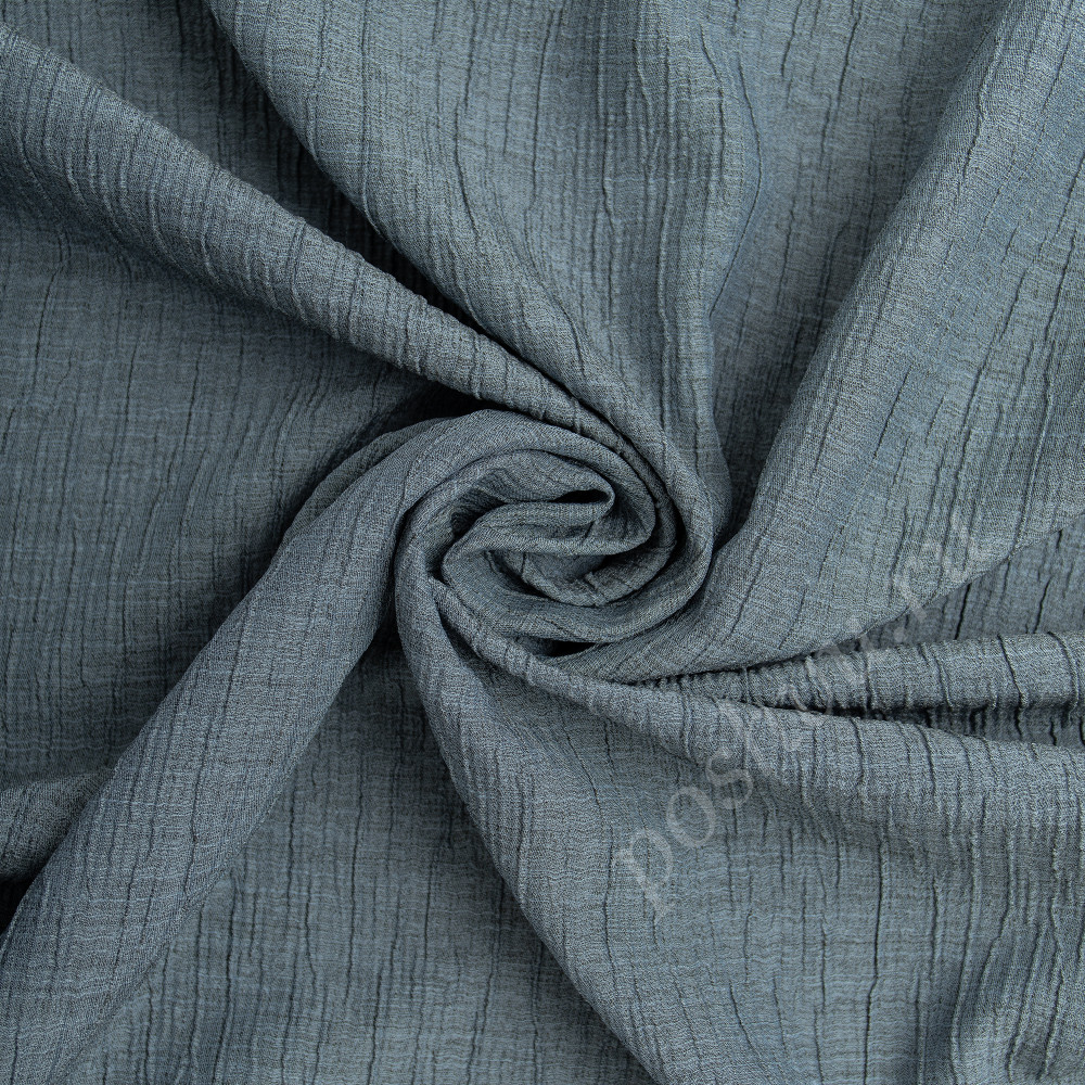 Портьерная ткань жаккард OTELLO жатка голубого цвета, выс.300см