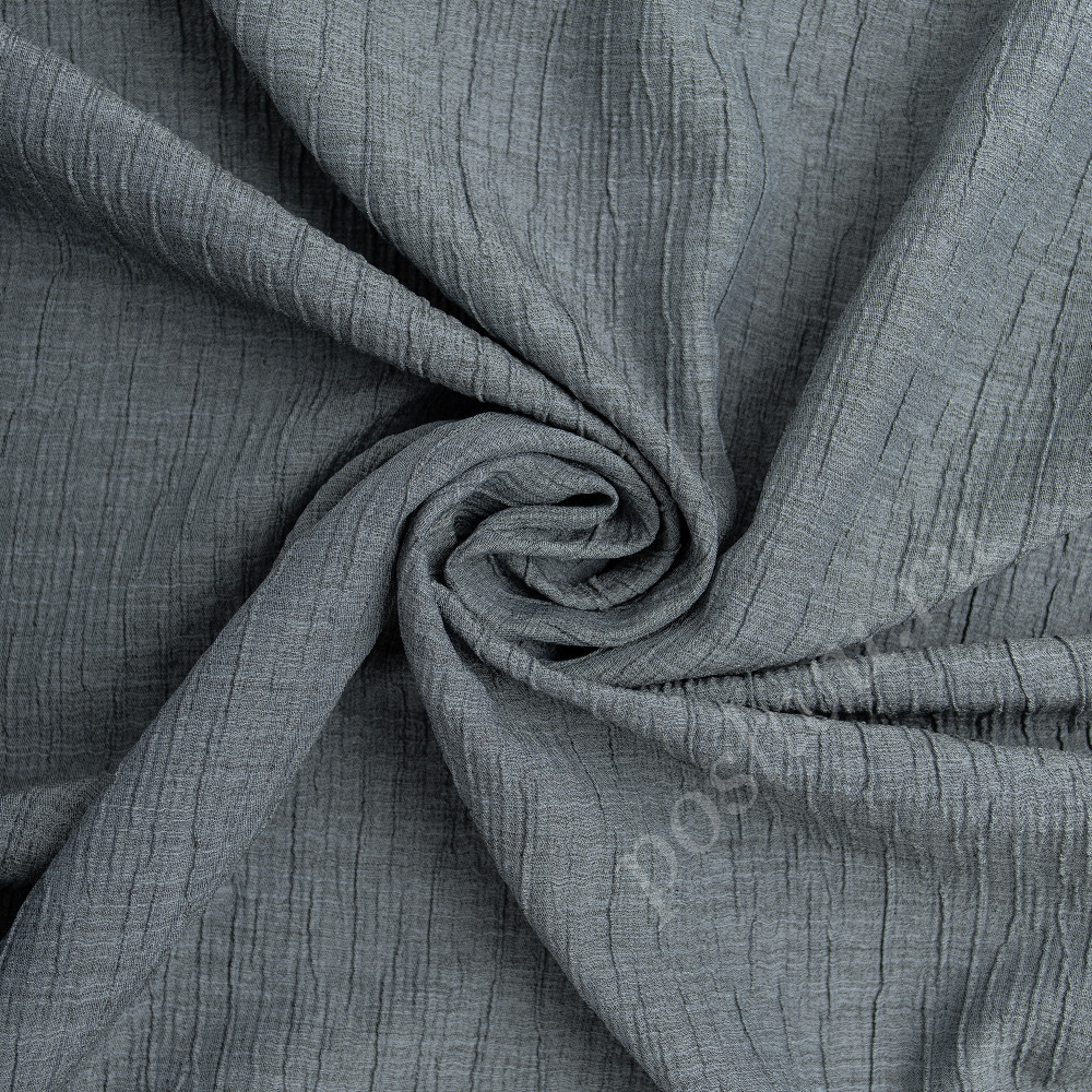 Портьерная ткань жаккард OTELLO жатка серо-голубого цвета, выс.300см