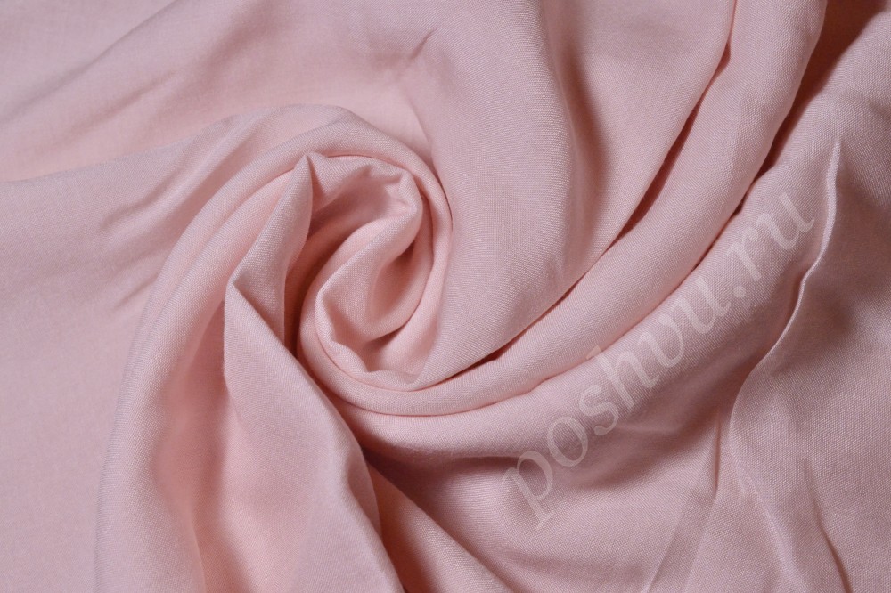 Штапельная ткань нежно-розового цвета