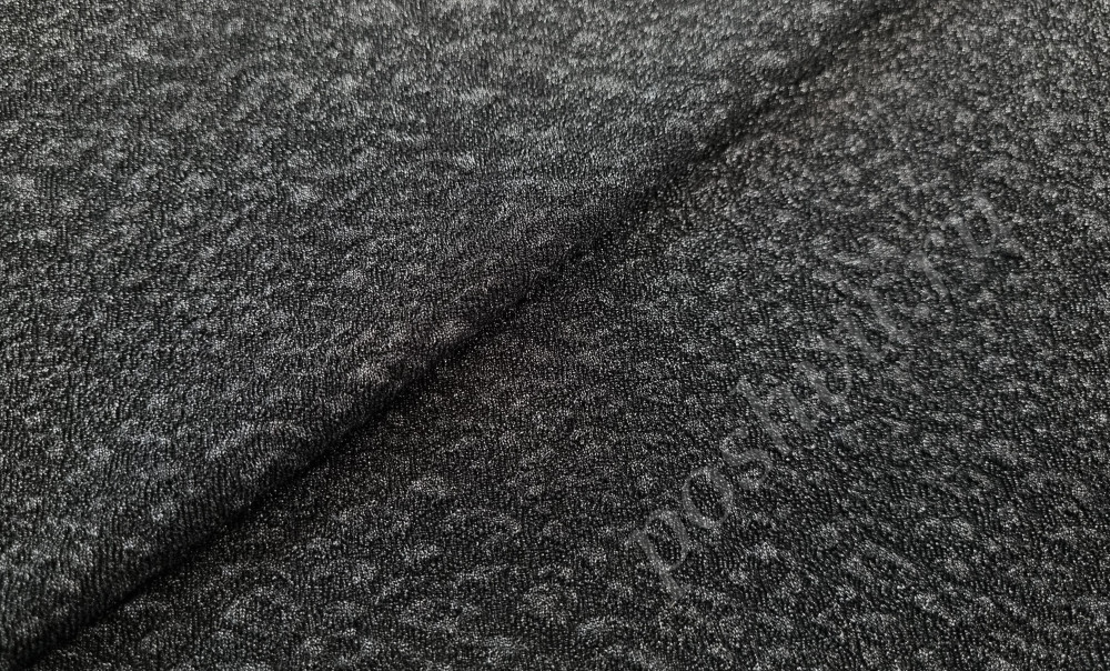 Ткань плательно-костюмная под твид, цвет черный