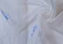 Ткань для штор сетка белого цвета с вышивкой синего оттенка