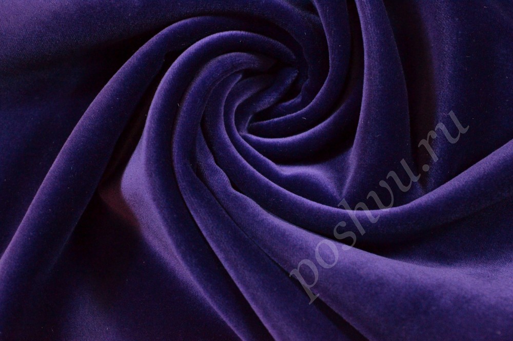 Ткань бархат сине-фиолетового оттенка
