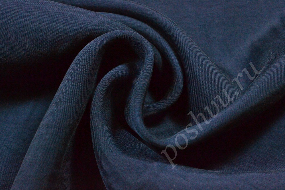 Ткань вискоза-купра темно-синего оттенка