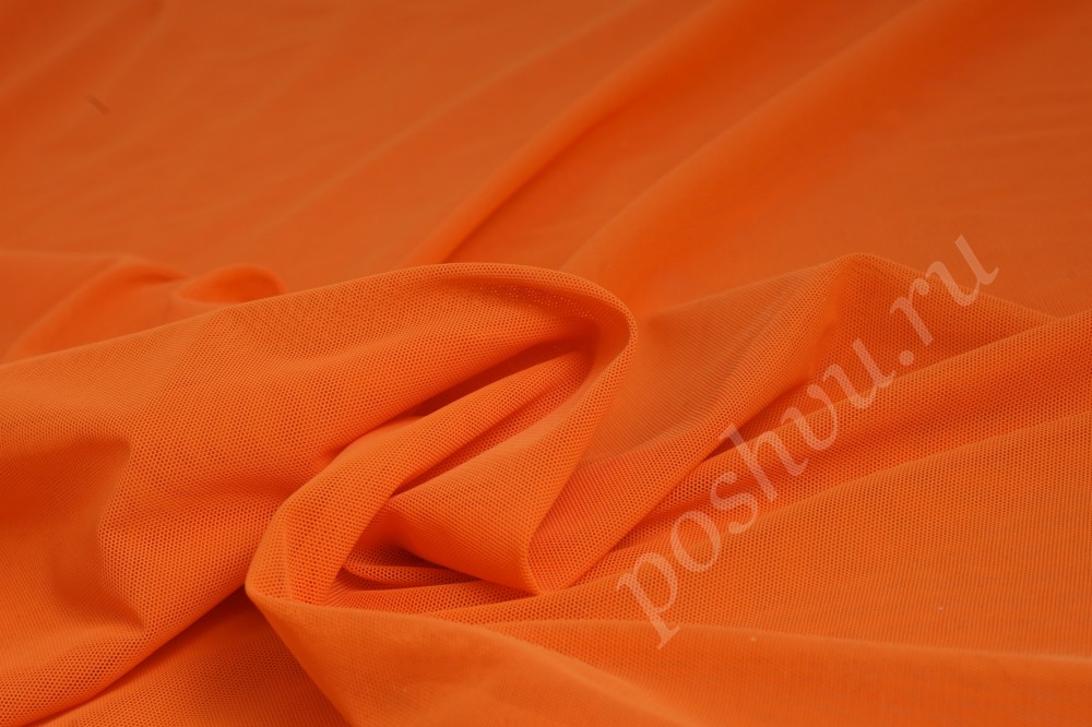 Сетка-стрейч оранжевого цвета