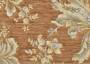 Ткань для мебели шенилл  коричнево-оранжевого  оттенка с цветами