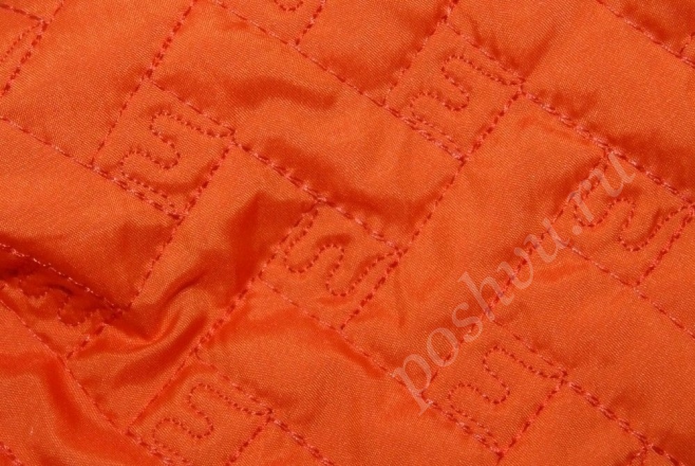Курточная стеганая ткань оранжевого цвета