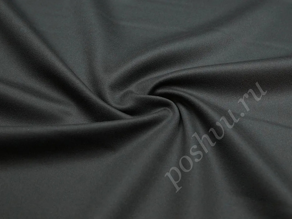 Пальтовая двухслойная ткань темно-серого цвета