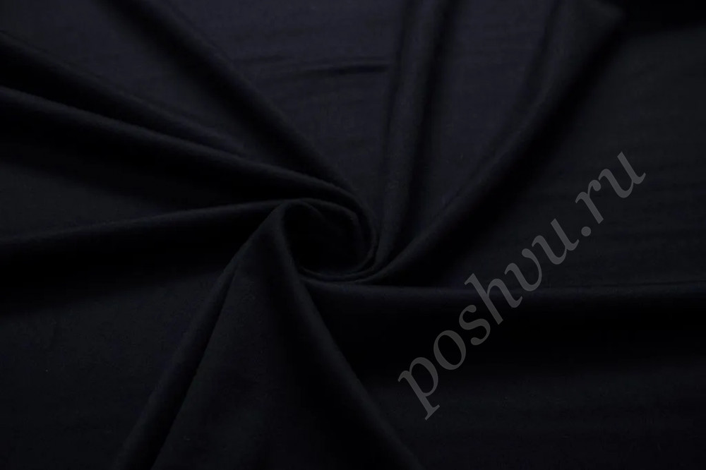 Пальтовая ткань темно-синего цвета с кашемиром (390г/м2)