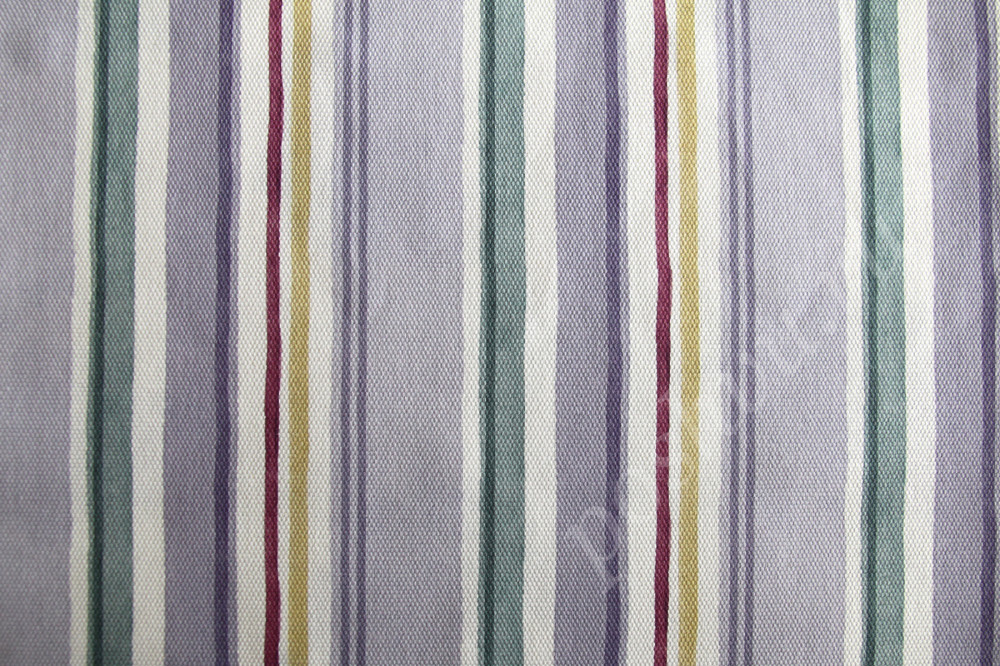 Портьерная ткань рогожка BERGERAC фиолетовые, лиловые, серые полосы разной ширины