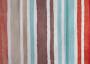 Портьерная ткань рогожка FANTASIA голубые, коричневые, оранжевые полосы разной ширины, акварель