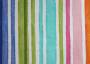 Портьерная ткань рогожка FANTASIA синие, зеленые, розовые полосы разной ширины, акварель