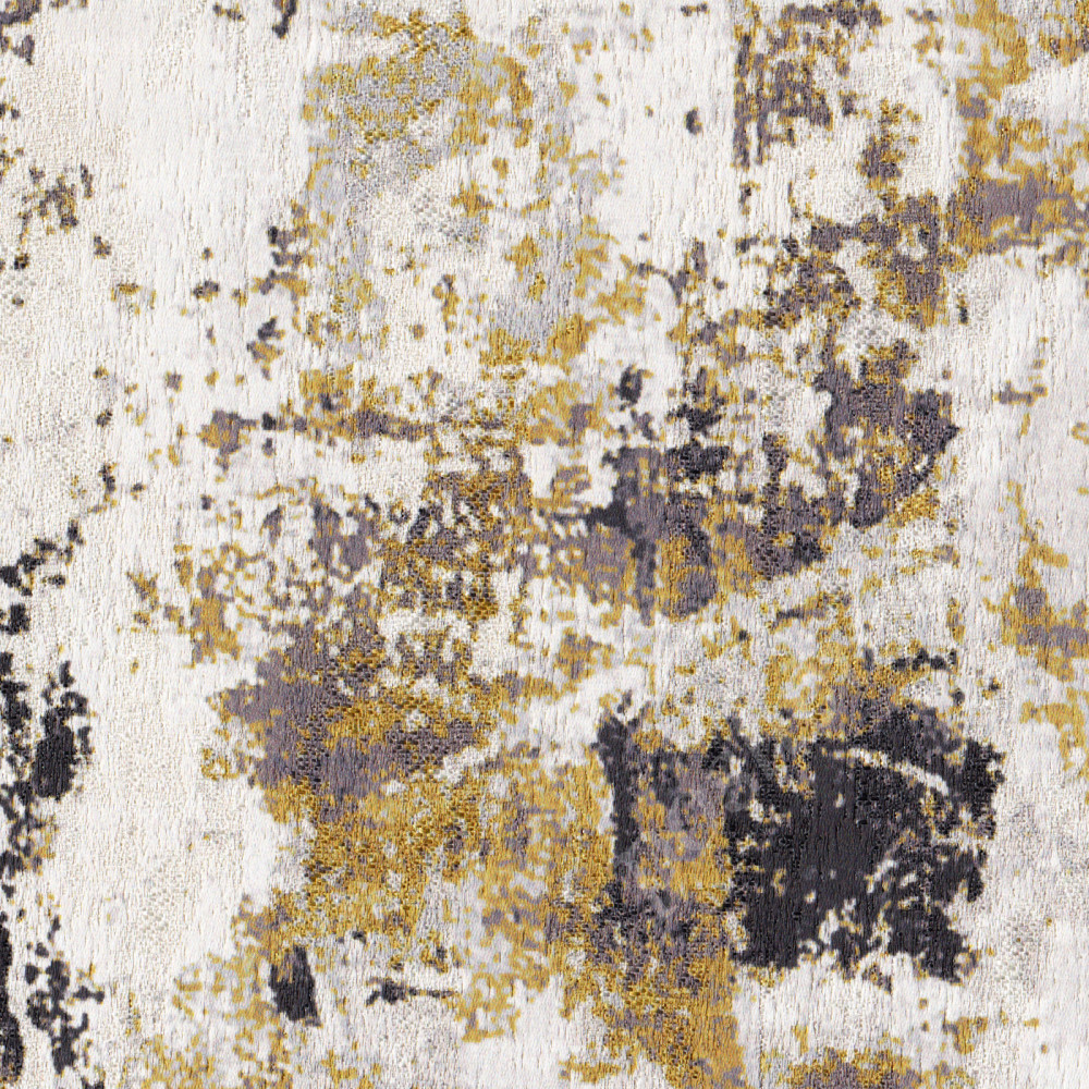 Портьерная ткань жаккард MEMORY абстрактный принт в желто-коричневых тонах (рапорт 64х69см)