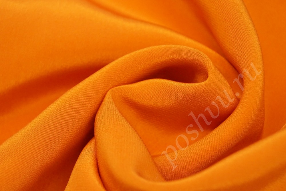 Ткань креп+крепон насыщенного оранжевого оттенка