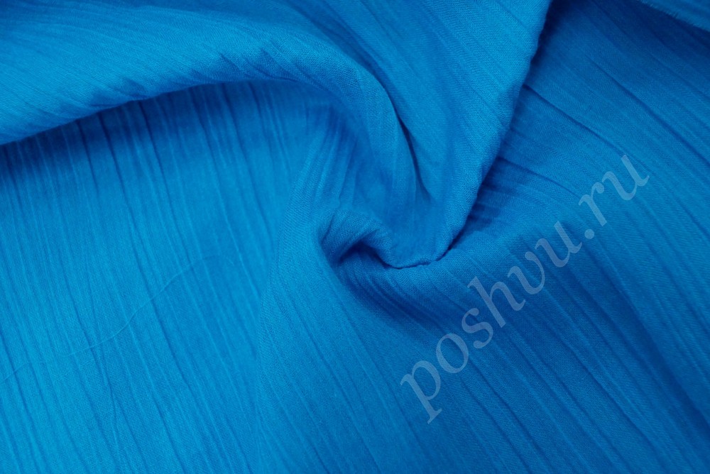 Хлопковая ткань марлёвка насыщенного синего цвета
