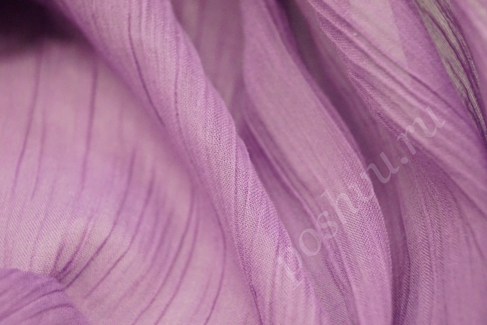 Жатая хлопковая ткань марлёвка лилового оттенка