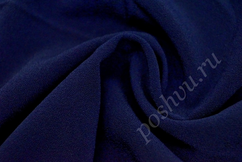 Ткань креповая вискоза тёмно-синего цвета
